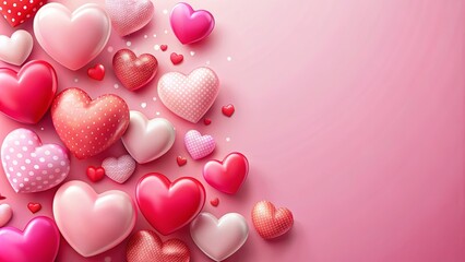 Happy Mother's Day celebration with pink and red hearts, Motherhood, Love, Celebration, Affection, Heartfelt, Joy