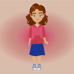 a beautiful cartoon girl