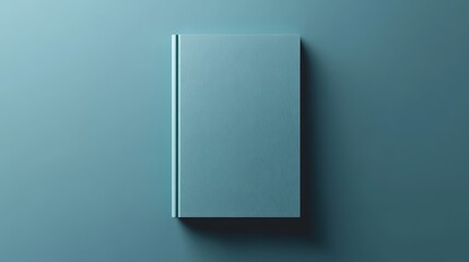 Minimalist Blue Hardcover Book on Blue Background - Modern and Elegant Design for Book Covers and Stationery