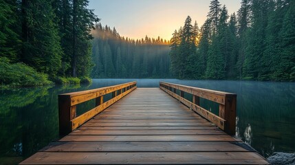 Serene Nature Retreat. Tranquil river and wooden pier