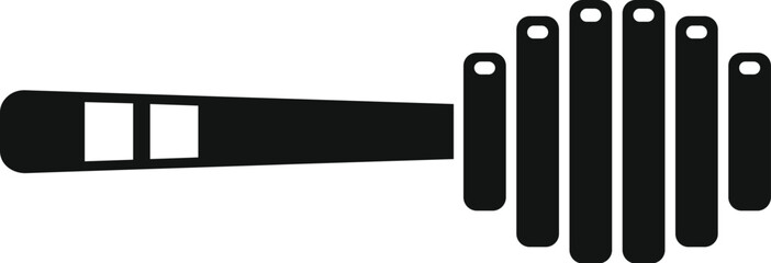 Black silhouette of a honey dipper stick, a kitchen utensil used for serving honey