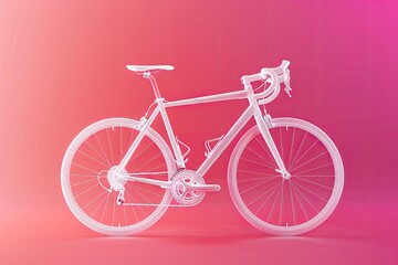 Modern Minimalist White Bicycle Frame against Bold Background - Elegant Cycling Technology Concept