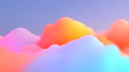 Abstract colorful gradient background with soft clouds.