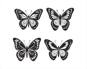 Obraz premium butterfly silhouette vector art