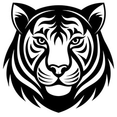 Minimal Tiger Head Silhouette Vector Illustration
