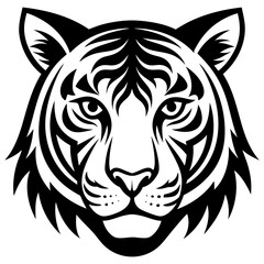vector-art-of-tiger-head. silhouette 