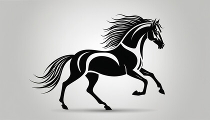 Obraz premium Logo dessin cheval rapide marque entreprise.