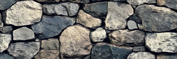 Obraz premium Seamless pattern of a rough stone wall.