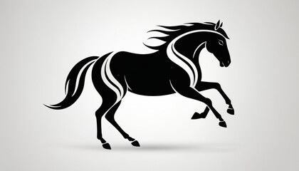 Fototapeta premium Logo dessin cheval rapide marque entreprise.