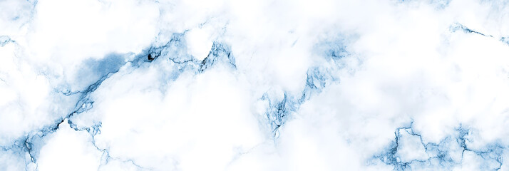 White marble with delicate blue veins.