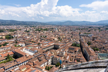 Vue aérienne de Florence depuis le Duomo