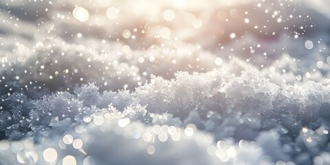 Crisp White Snow with Sparkling Details   Ideal Winter Backdrop for Product Presentation