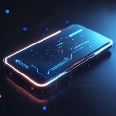 Fototapeta premium Smart Business Card of the Future - Innovative NFC Technology in 3D Render