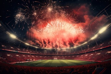 Firework Soccer stadium architecture.