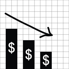 Dollar down vector illustration eps 10