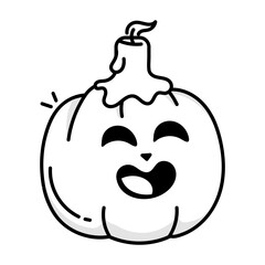 A hand drawn icon of pumpkin candle 

