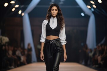 Fototapeta premium Thai female model fashion clothing runway.