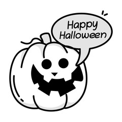 A doodle icon of creepy hand holding skull and eyeballs 

