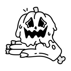Haunted hand icon in sketchy style 

