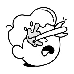 Dead character icon in drawing style

