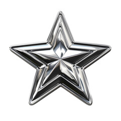 Obraz premium chrome 3d military star on white background