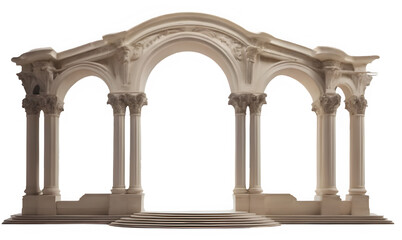 Obraz premium classical architectural element, podium architecture modern building, column arc, royal building from design