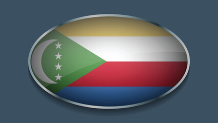 Eclipse Shape of COMOROS Flag with Original color