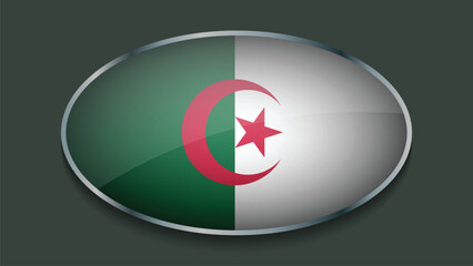 Eclipse Shape of ALGERIA Flag with Original color