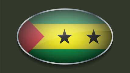 Eclipse Shape of SAO TOME Flag with Original color