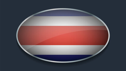 Eclipse Shape of COSTA RICA Flag with Original color