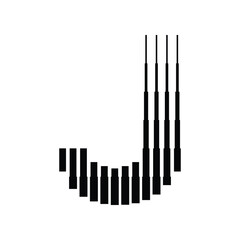 Letter J Logo with Abstract Line Pattern Isolated On White Background