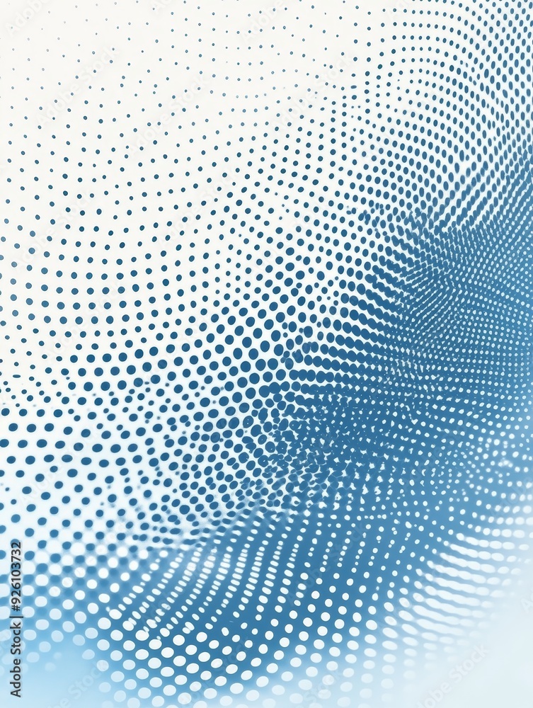 Poster Abstract Blue Dotted Background - Abstract blue dot pattern, digital, technology, modern, dynamic