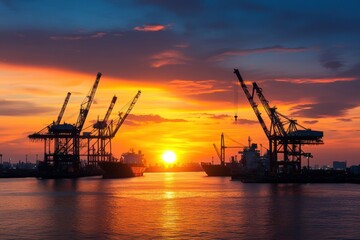 Giant cranes unloading crude oil at a port refinery, symbolizing the intricate link between demand and the global supply chain. 