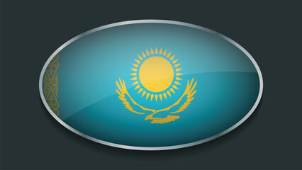 Eclipse Shape of KAZAKHSTAN Flag with Original color