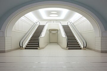 Fototapeta premium Subway architecture staircase building.