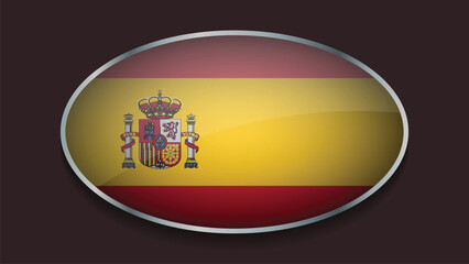 Eclipse Shape of SPAIN Flag with Original color