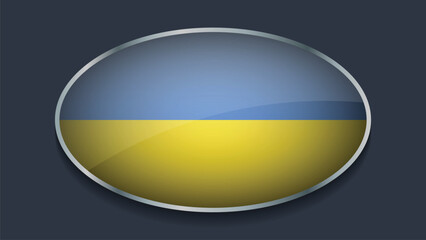 Eclipse Shape of UKRAINE Flag with Original color