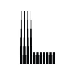 Letter L Logo with Abstract Line Pattern Isolated On White Background