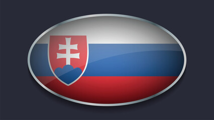 Eclipse Shape of SLOVAKIA Flag with Original color