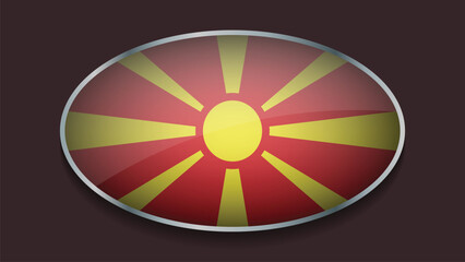Obraz premium Eclipse Shape of MACEDONIA Flag with Original color