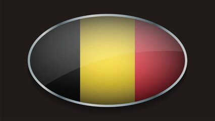 Fototapeta premium Eclipse Shape of BELGIUM Flag with Original color