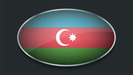 Eclipse Shape of AZERBAIJAN Flag with Original color