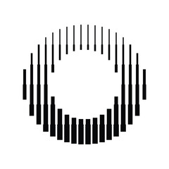 Letter O Logo with Abstract Line Pattern Isolated On White Background