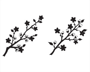 Cherry Blossom Branch Silhouette