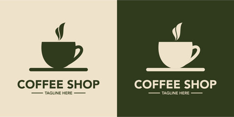 Minimalist coffee shop logo symbol. Coffee store logo template. Cafe logo simple design