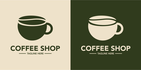 Minimalist coffee shop logo symbol. Coffee store logo template. Cafe logo simple design