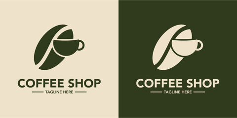 Naklejka premium Coffee shop logo minimalist design