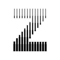 Letter Z Logo with Abstract Line Pattern Isolated On White Background