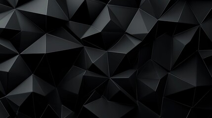 Fototapeta premium Abstract geometric black polygonal shapes forming a modern and dramatic 3D surface.