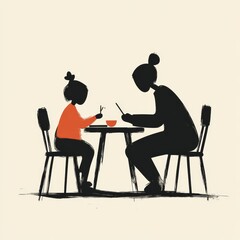 Silhouette of an Adult and